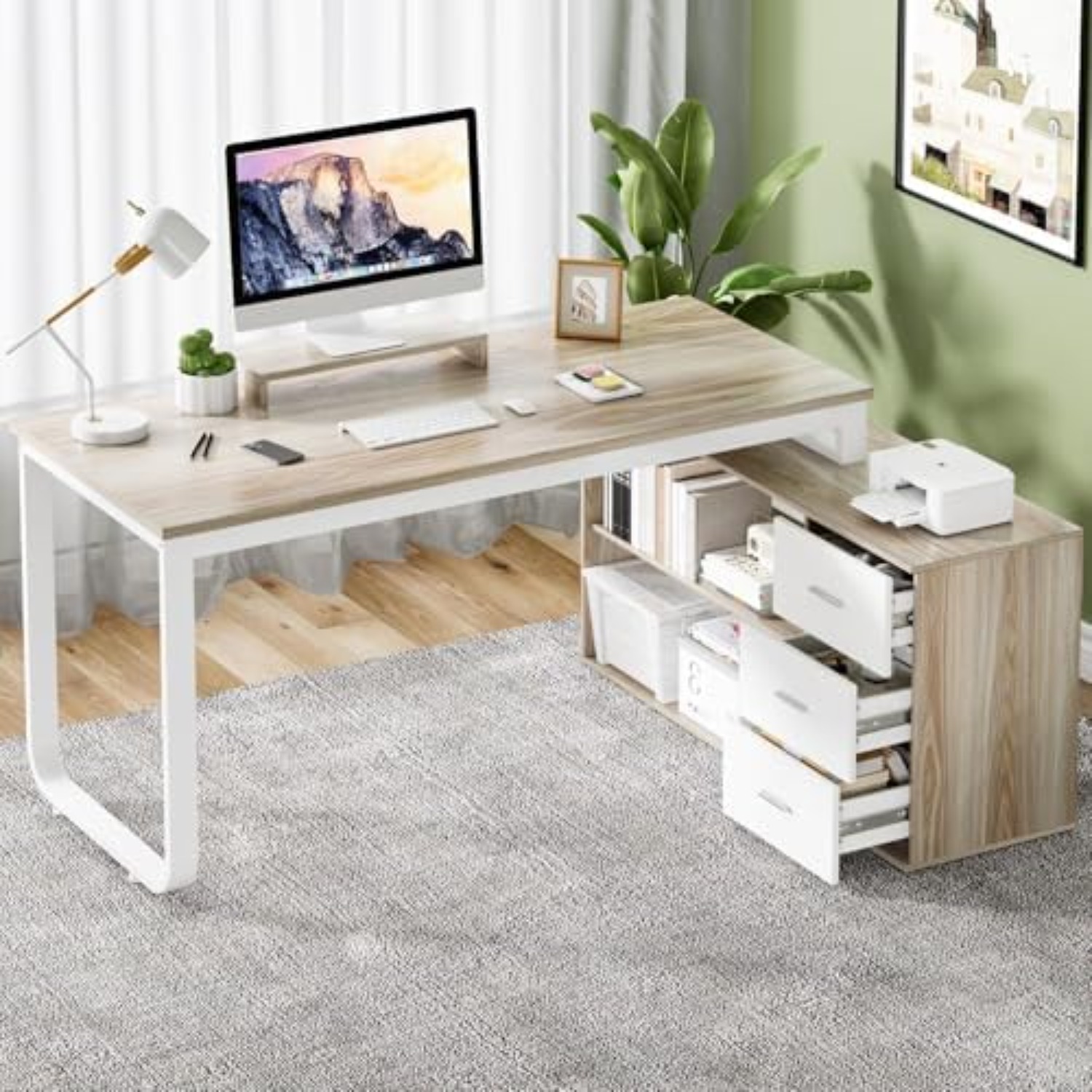Home Office L Shaped Desk - 55