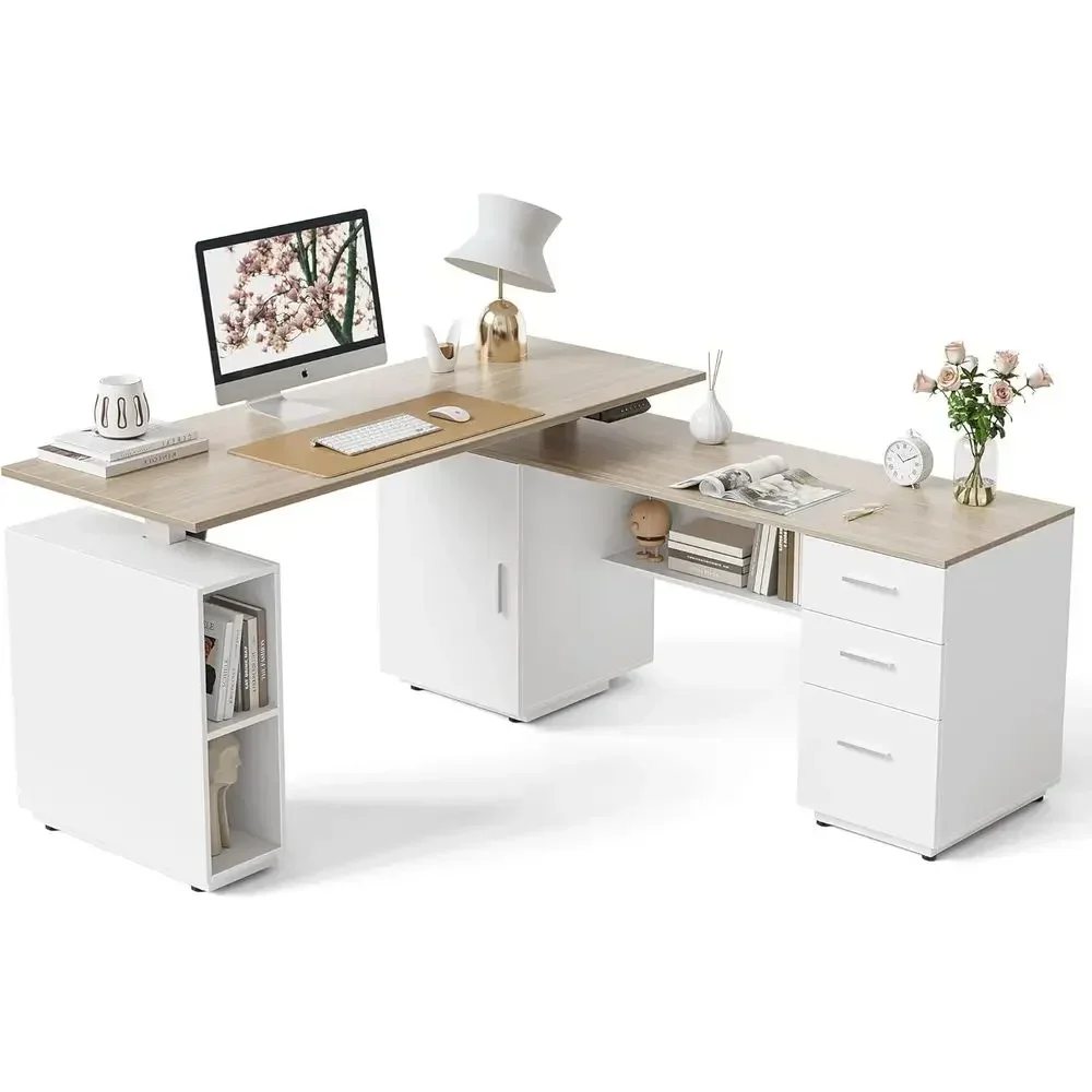 Home Office L Shaped Desk - 63 Executive L-Şeklinde Ayakta Çalışma Masası,