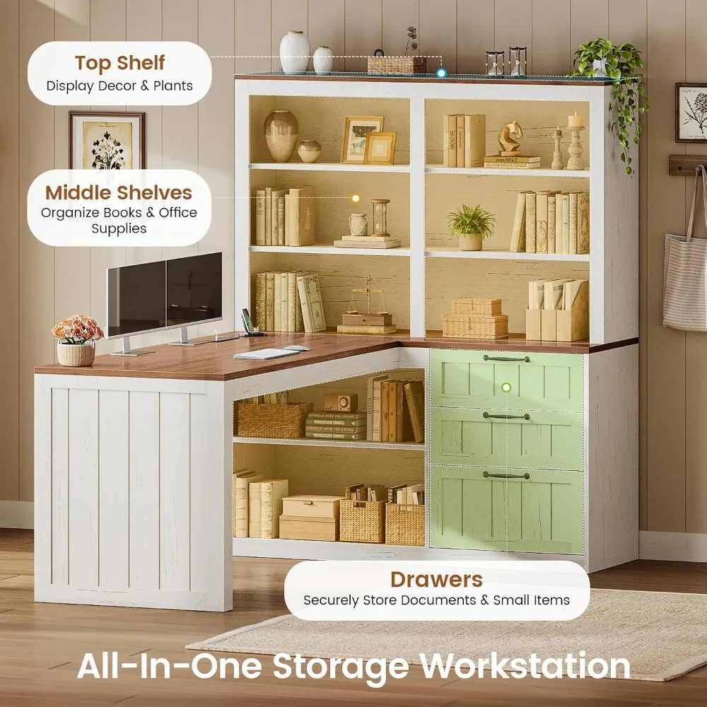 SEDETA Farmhouse L Şeklinde Bi - Home Office L Shaped Desk incelemesi ve fiyatı