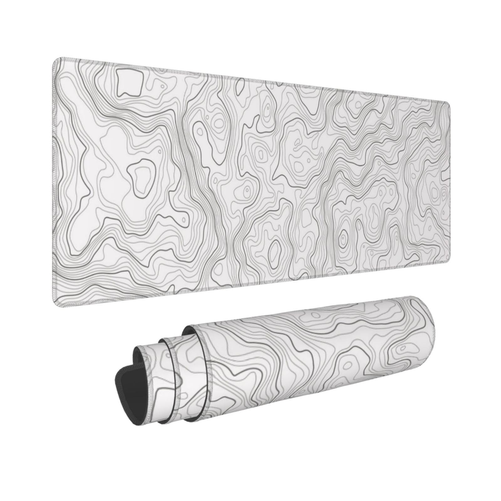 Soyut Beyaz Topografik Kontur  - Mousepad Xl Extended incelemesi ve fiyatı