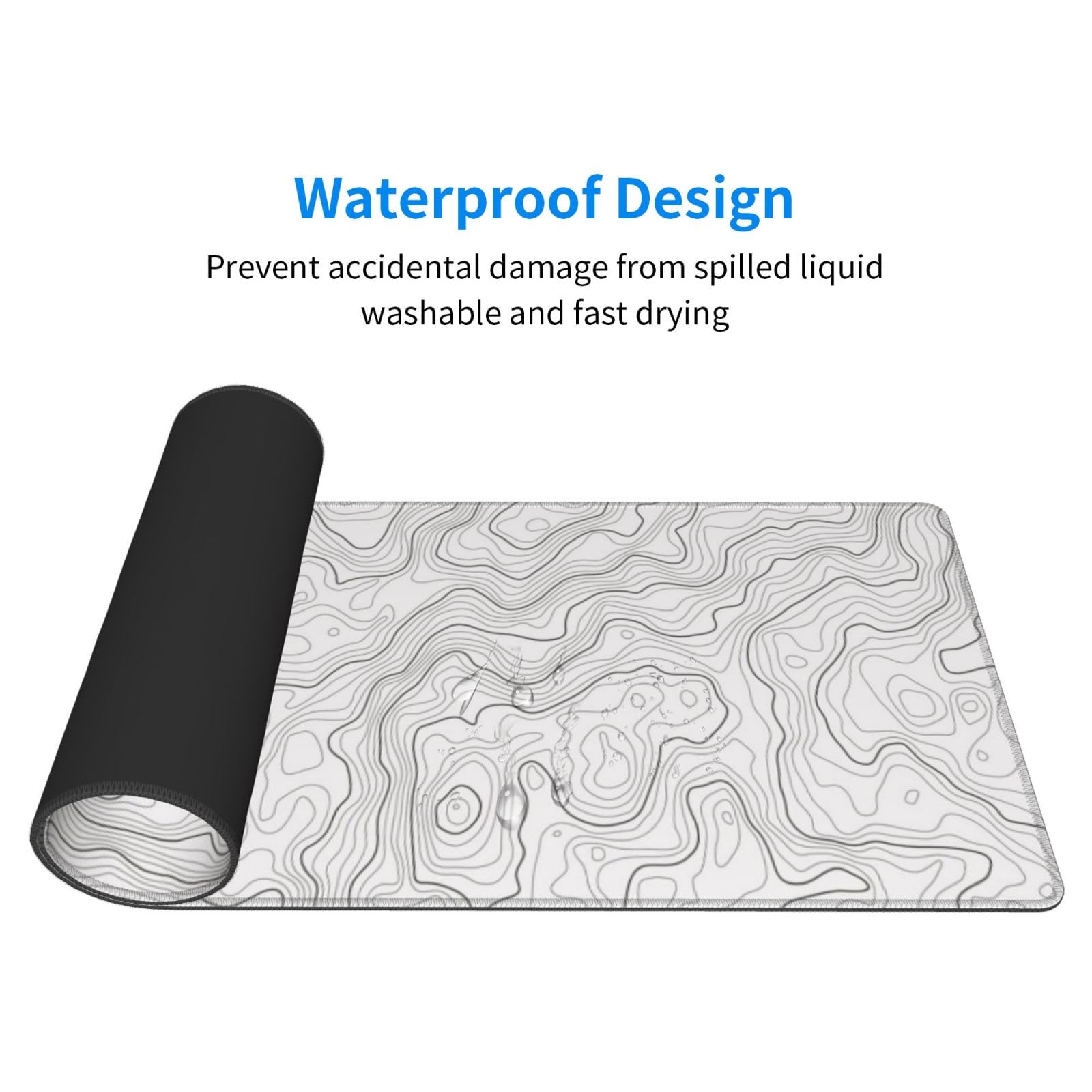 Soyut Beyaz Topografik Kontur  - Mousepad Xl Extended incelemesi ve fiyatı