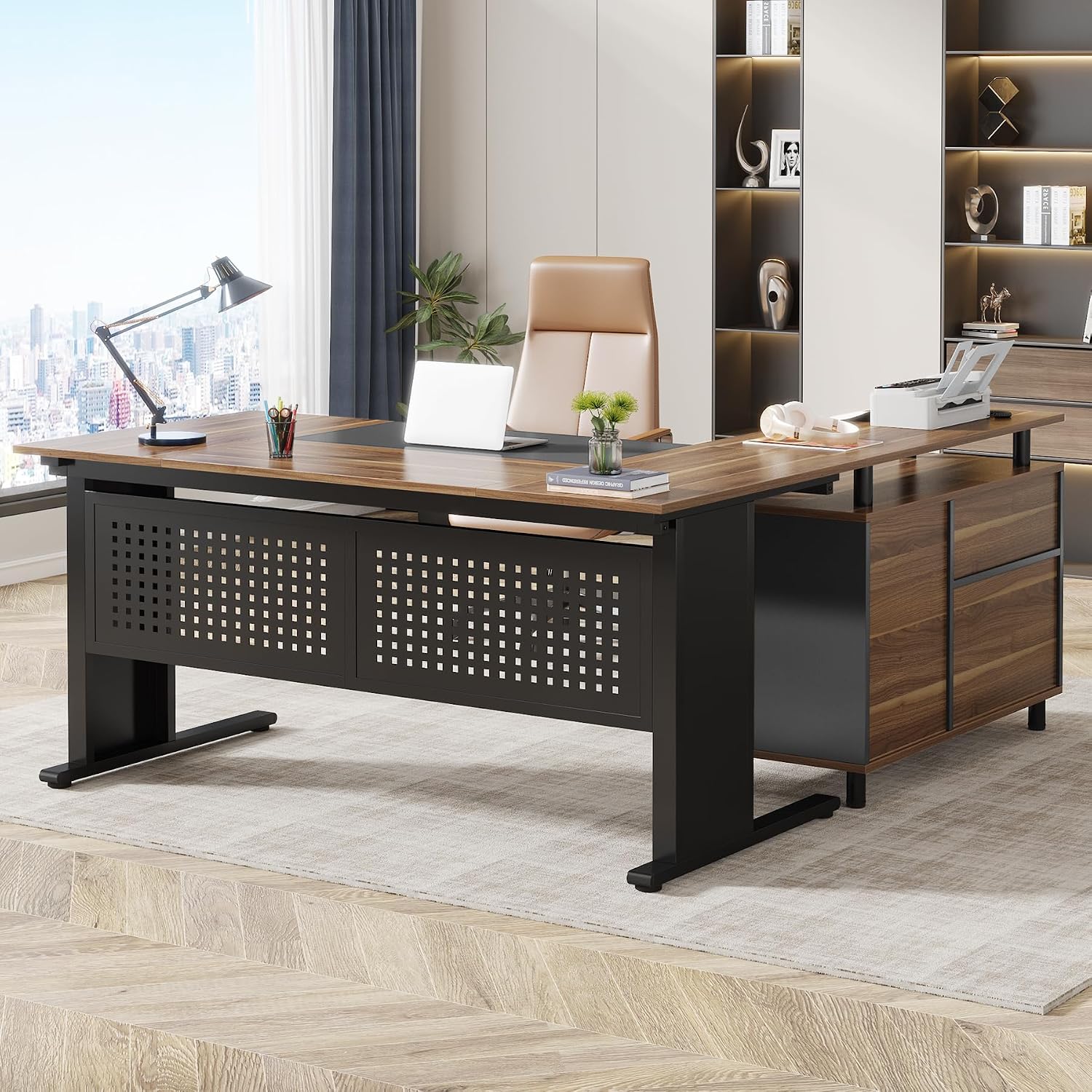 63 İnç L Şeklinde Yönetici Mas - Home Office L Shaped Desk incelemesi ve fiyatı