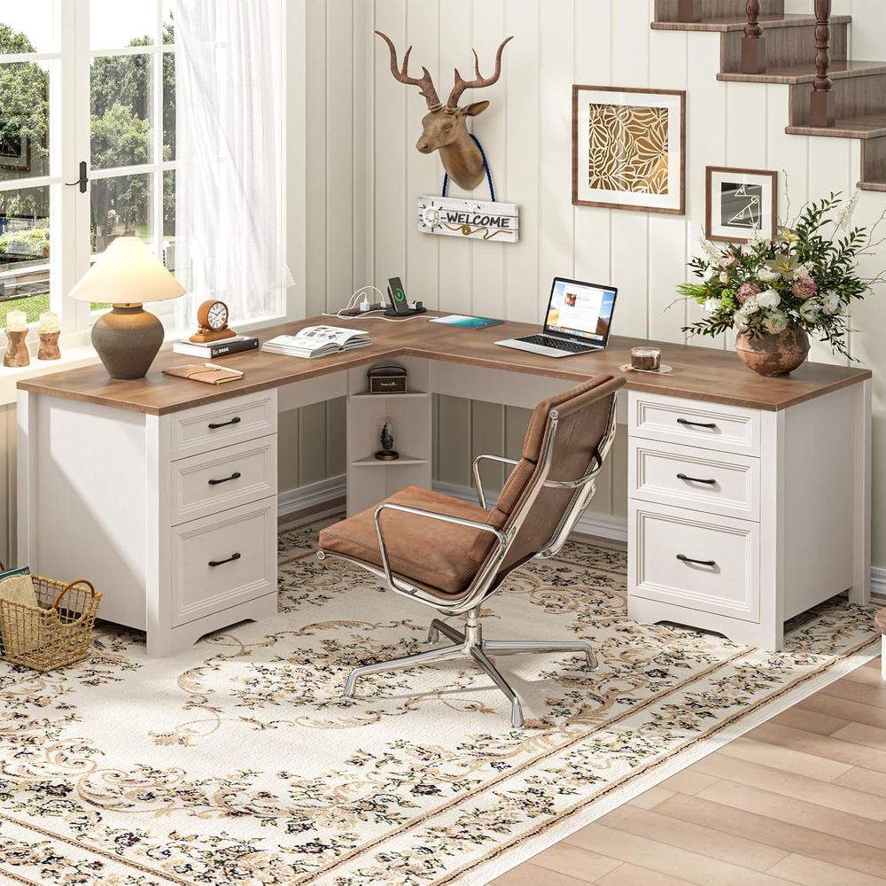 L Şeklinde Kahverengi Yönetici - Home Office L Shaped Desk incelemesi ve fiyatı