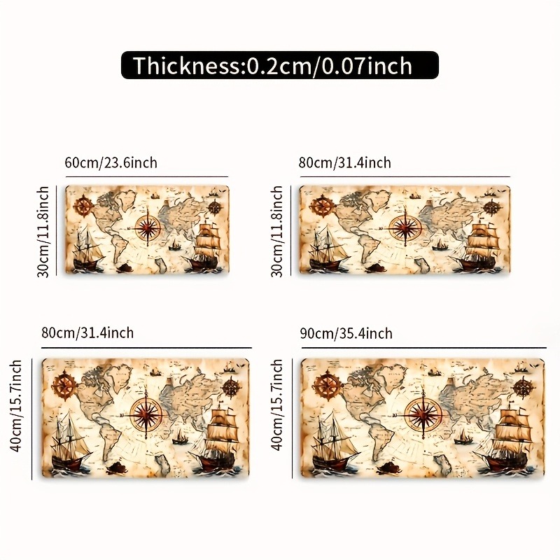 1 Adet Retro Deniz Haritası Ta - Mousepad Xl Extended incelemesi ve fiyatı