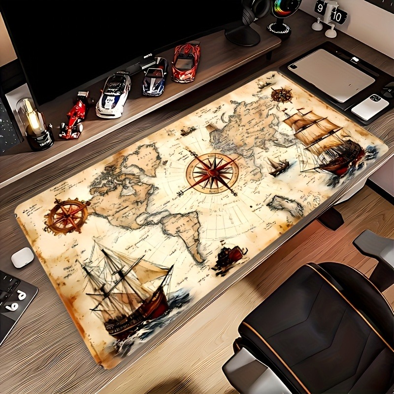 1 Adet Retro Deniz Haritası Ta - Mousepad Xl Extended incelemesi ve fiyatı